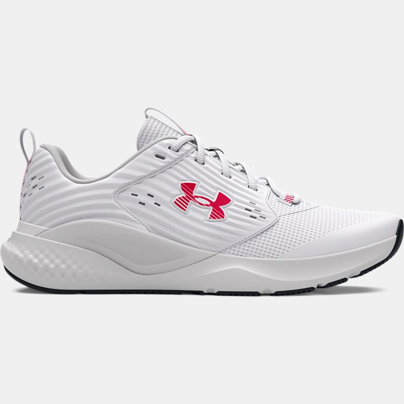 Men's Under Armour Commit 4 Training Shoes White / Distant Gray / Red 42.5